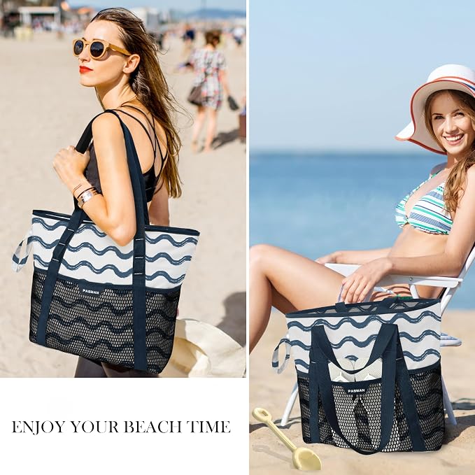 Beach Bag with Zipper - Image 7