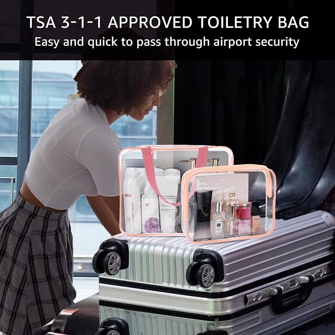 5Pcs Crystal Clear PVC Travel Toiletry Bag Kit - Image 6