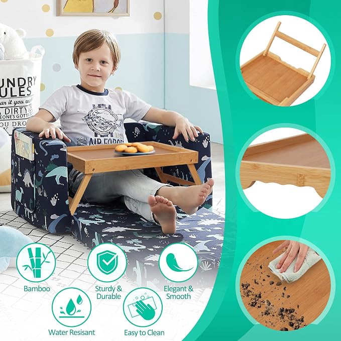 Artmeer Bed Tray Table with Folding Legs, Bamboo Breakfast in Bed - Image 3