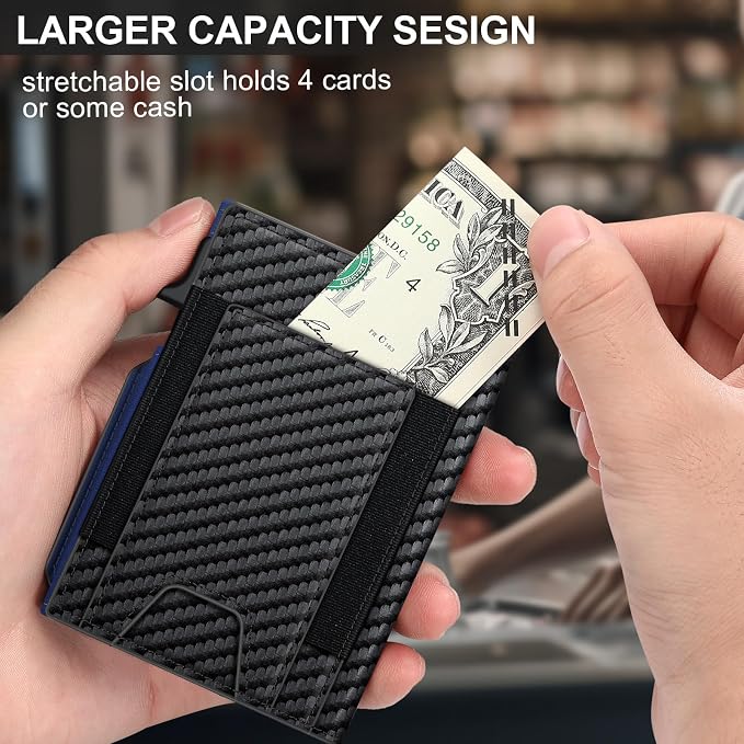 Wallet for Men Wallet with Slim Pop Up Card Holder 9-13 Cards, Bifold - Image 4