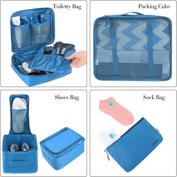 BAGAIL 8 Set Packing Cubes Luggage Packing Organizers - Image 3
