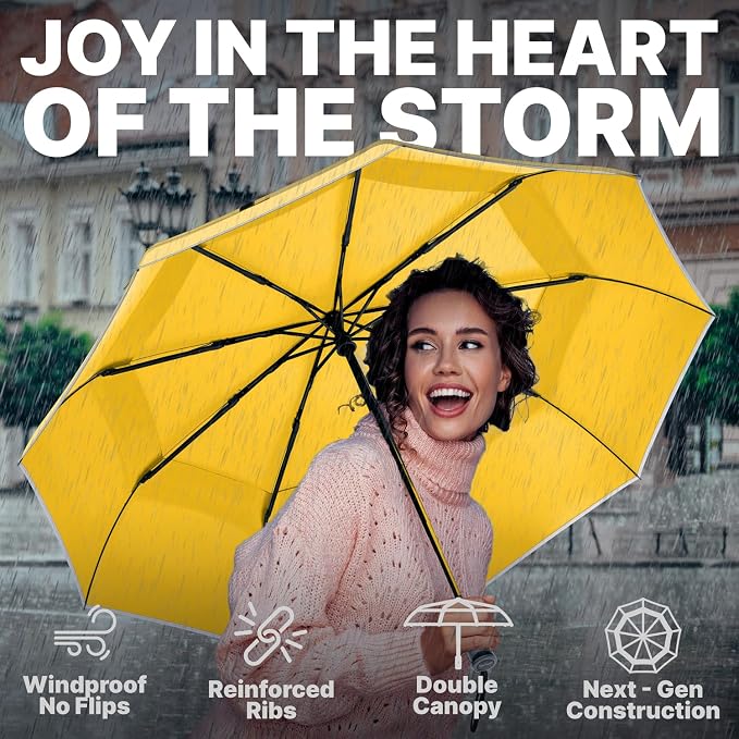 Royal Walk Windproof Folding Travel Umbrella Compact and Strong Luxurious Real - Image 4