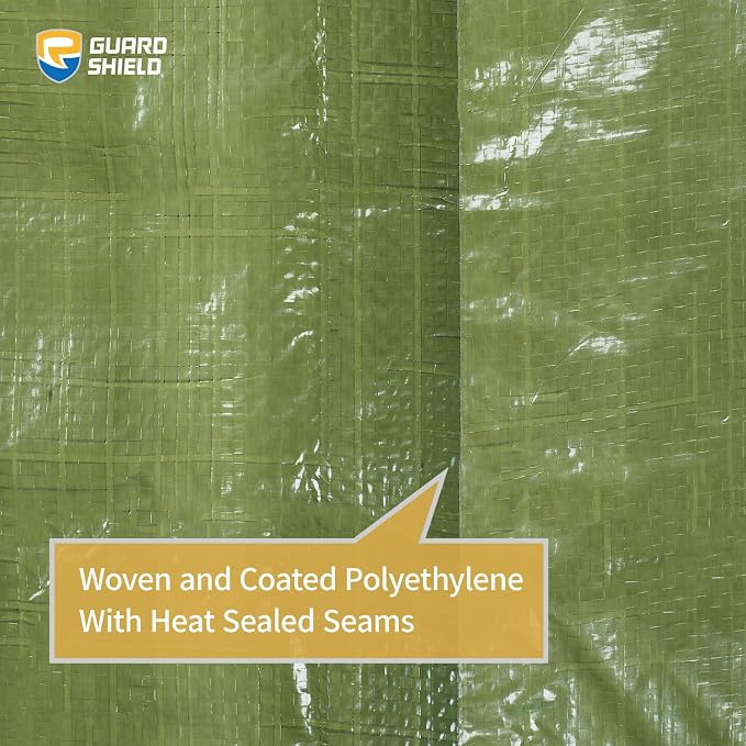 GUARD SHIELD Tarp Green 8x12 Feet Multi Purpose Waterproof Poly Tarp Cover 5mil - Image 6