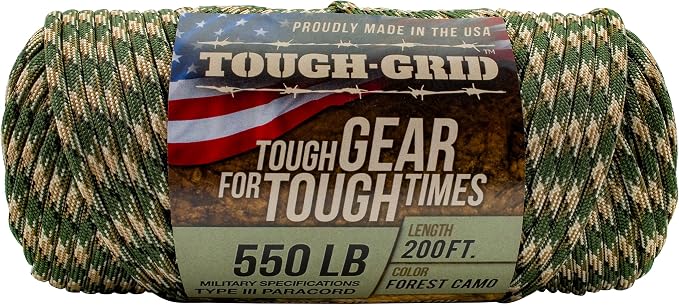 TOUGH-GRID 550 Paracord Rope Nylon Parachute Cord, Made in USA Survival Kit - Image 3