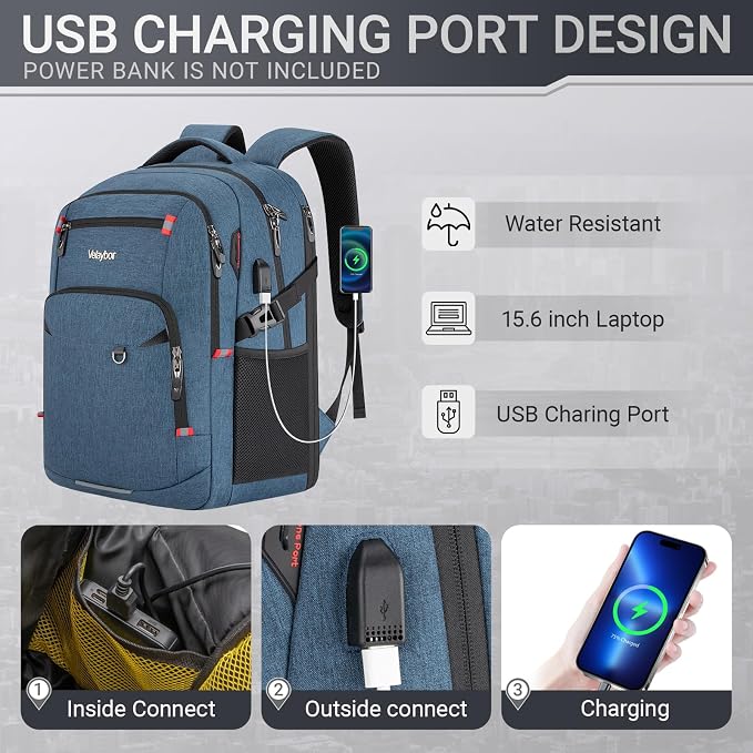 40L Expandable Laptop Backpack, Anti-thief Travel Backpack - Image 6