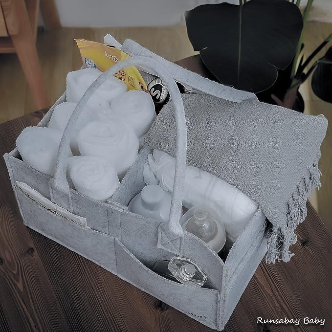 Baby Diaper Caddy Organizer, Portable Baby Essentials Storage Basket Bin - Image 5