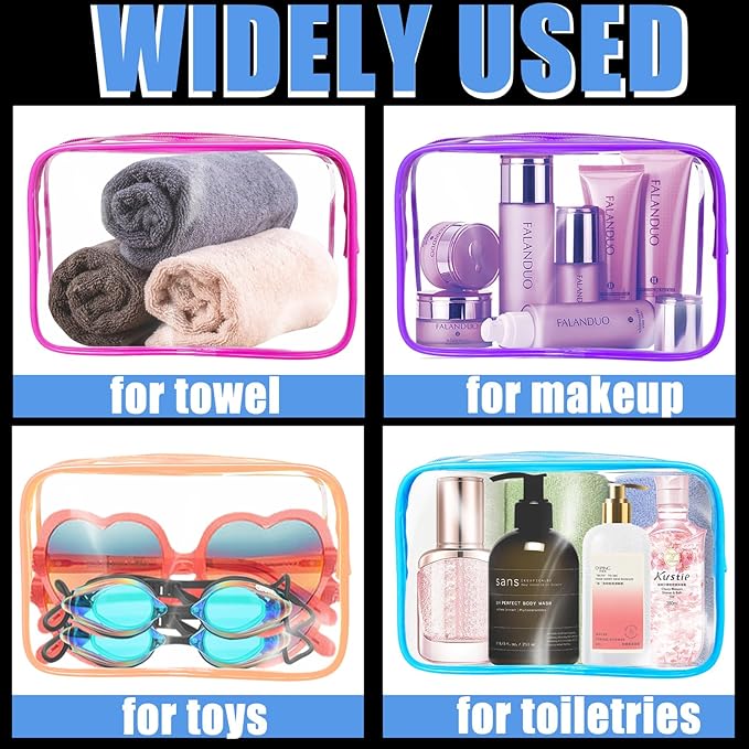 4Pack Clear Makeup Bags Waterproof Organizer Bags - Image 4