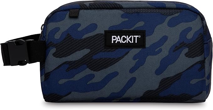 PackIt Freezable Snack Box, Sporty Camo Charcoal Navy, Built by PackIt