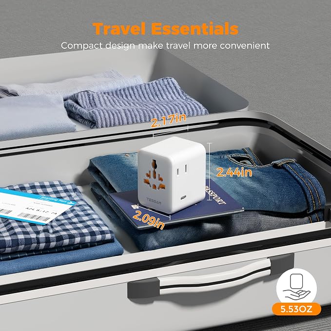 TESSAN Universal Travel Adapter, International Power Adapter - Image 7