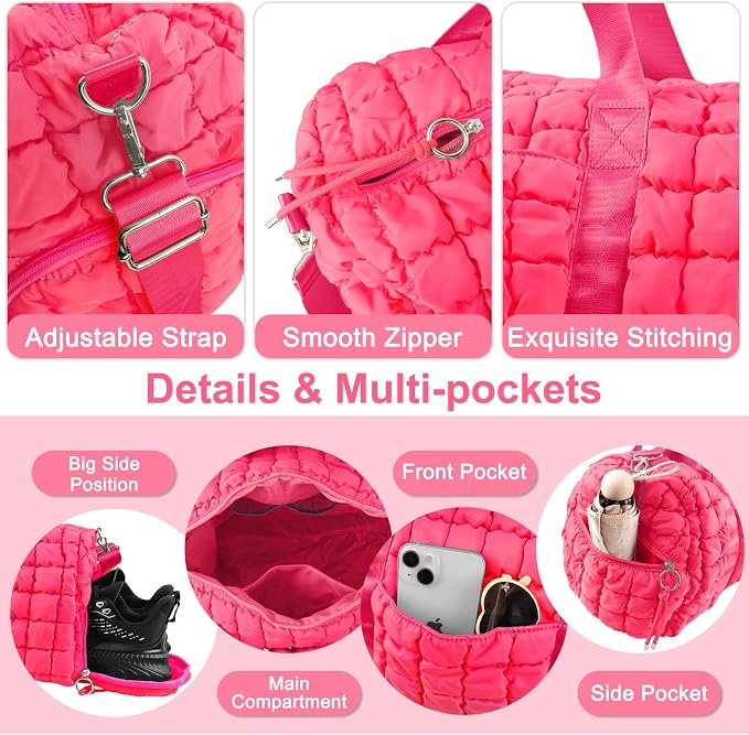 Quilted Travel Duffle Bag Gym Bag - Image 3