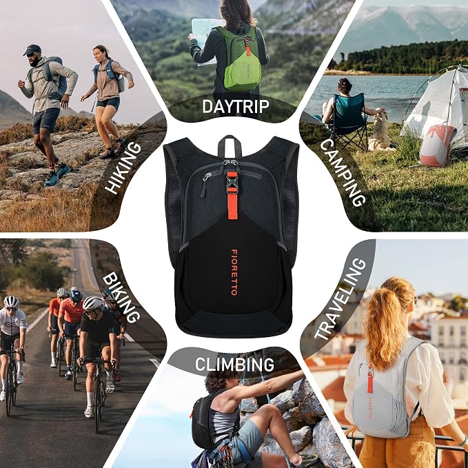 FIORETTO 15L Hiking Backpack for Women Men Mini Packable Backpack Lightweight - Image 8