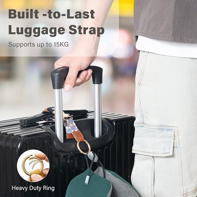 Travel Carry Strap with Ring Hooks, Add-a-Bag Luggage Strap, Adjustable Bag - Image 4