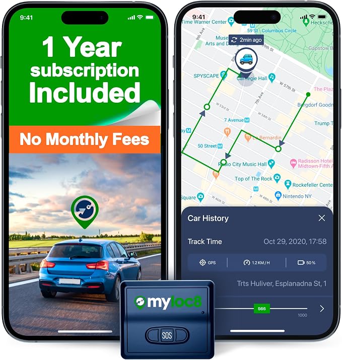 GPS Tracker for Vehicles with Magnet – 4G LTE Real-Time Location Device with App by MyLoc8