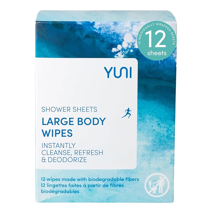 YUNI Beauty Large Body Wipes, Peppermint Citrus, Compostable, Biodegradable by YUNIBeauty
