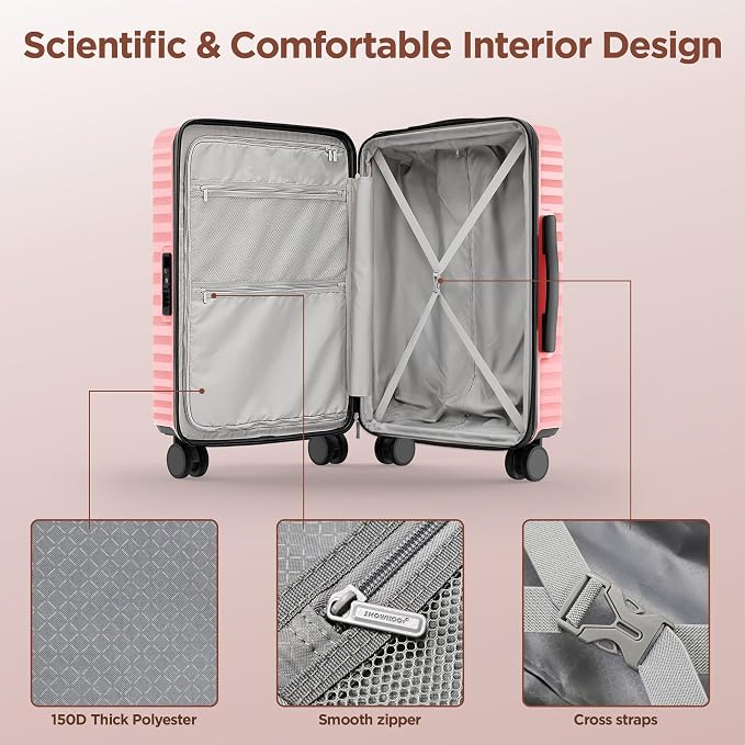 SHOWKOO Suitcase Hardside Expandable Luggage Set, Suitcase - Image 9