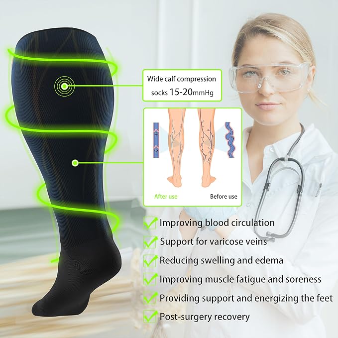 LEVSOX Wide Calf Compression Socks - Image 6