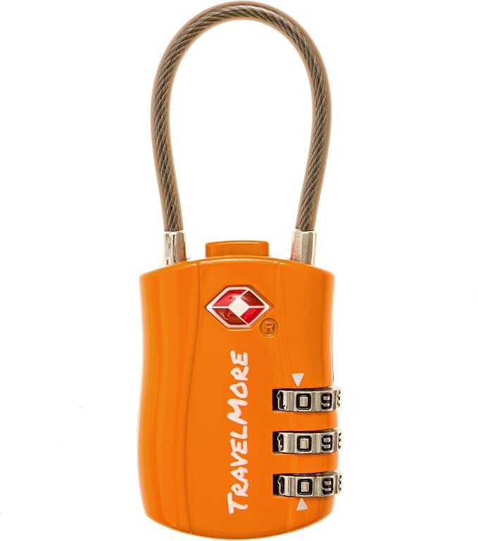 TSA Approved Travel Combination Cable Luggage Locks by TravelMore