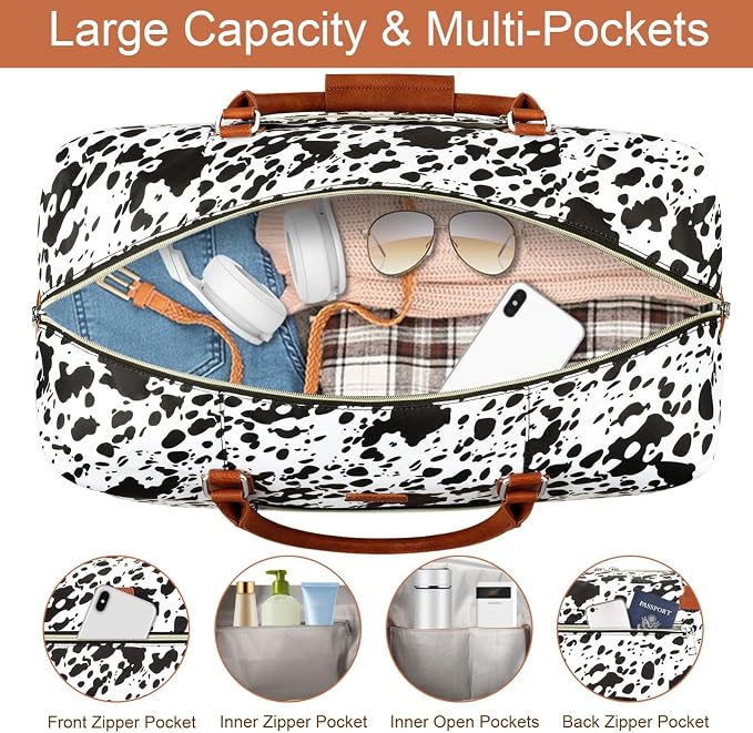 Weekender Bag for Women, Travel Duffel Bag Carry On Overnight Bag - Image 4