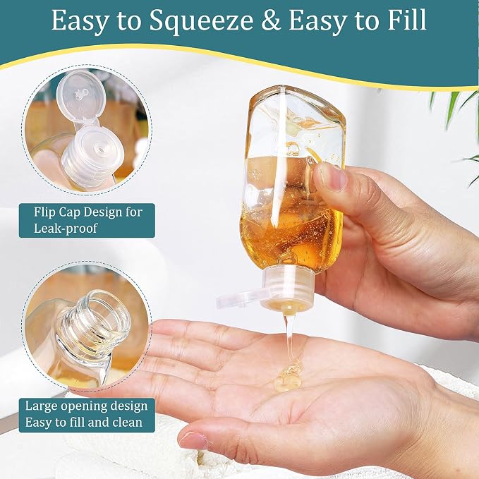 Cosywell Travel Bottles for Toiletries 10PCS Travel Shampoo and Conditioner - Image 3