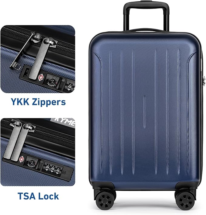 KYME Suitcase Hardshell With Double Spinner Wheels, PC+ABS TSA Lock Travel - Image 2