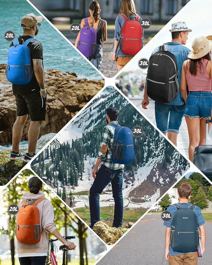 Gonex 30L Ultra Lightweight Packable Backpack, Handy Foldable Daypack - Image 7