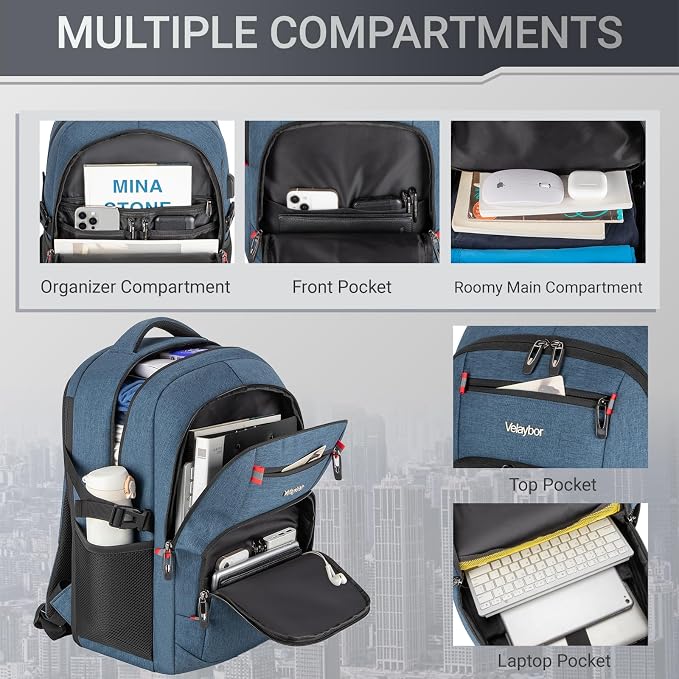 40L Expandable Laptop Backpack, Anti-thief Travel Backpack - Image 2