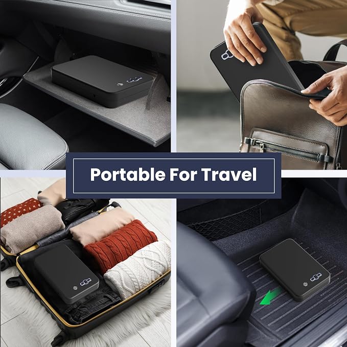 Portable Pistol Safes – Electronic Lock Box & Key Access, Silent Mode, Compact - Image 4