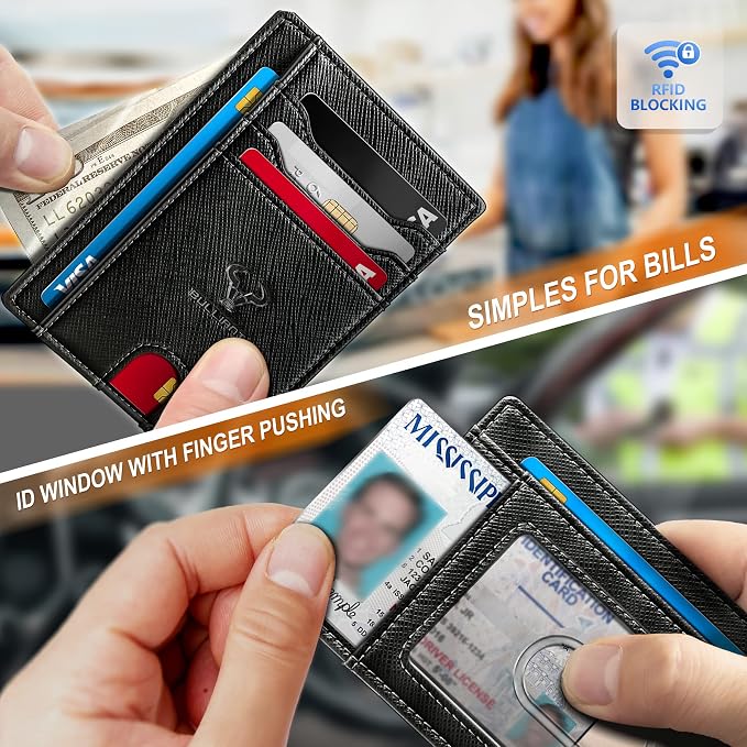 BULLIANT Slim Wallet, Skinny Minimal Thin Front Pocket Wallet Card Holder - Image 4