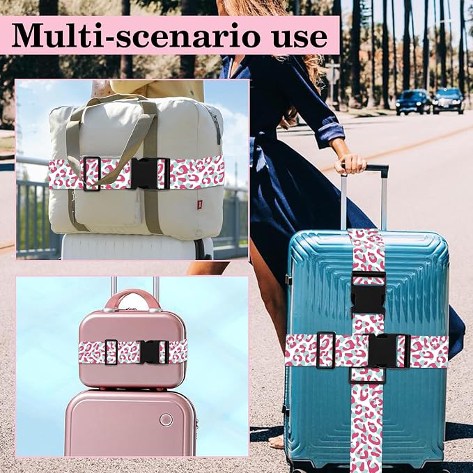 Pink Leopard Luggage Straps for Suitcases TSA Approved, Luggage Identifiers for - Image 7