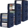 Fab totes 8 Pack Clothes Storage, Foldable Thick Fabric Blanket Storage Bags by Fabtotes