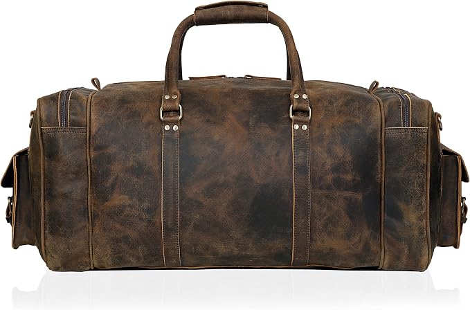 Large duffel bags for men holdall leather travel bag overnight gym sports - Image 4