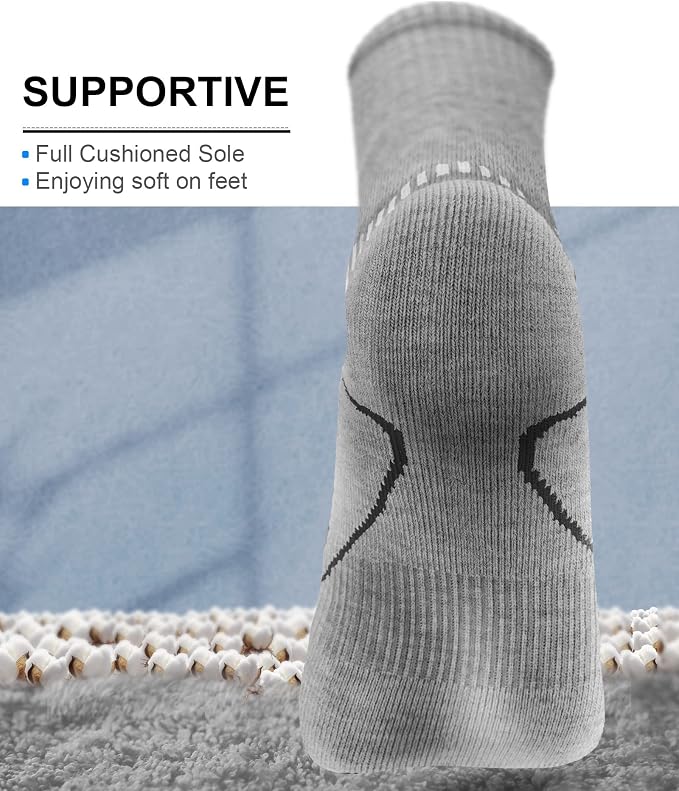 BULLIANT Compression Socks for Men 6Pairs, Athletic Crew Socks Cushioned For - Image 3