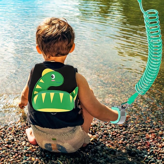 Accmor Toddler Harness Leash + Anti Lost Wrist Link, Cute Dinosaur Kids Harness - Image 7