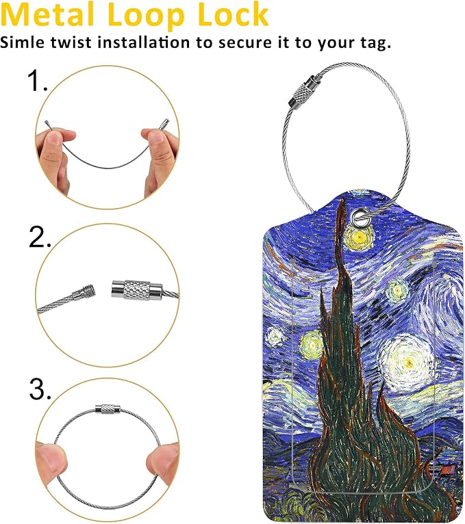 2 Pack The Starry Night Luggage Tags - Image 3