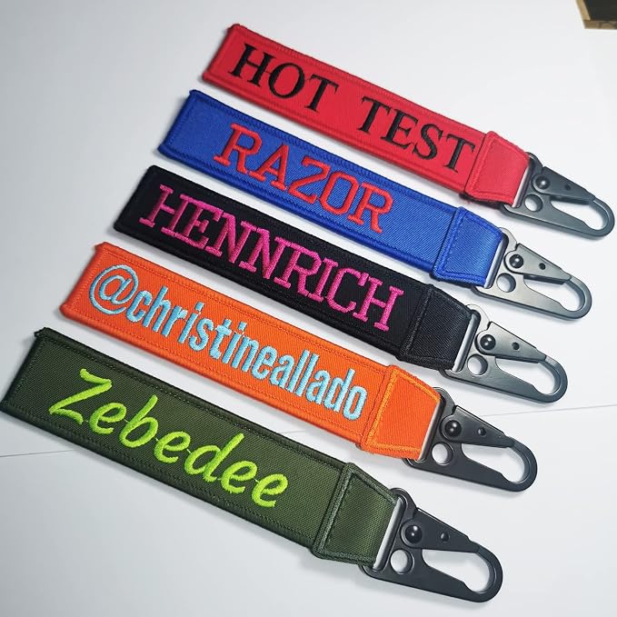 Custom Luggage Tags, Custom Personalized Luggage tag Name, Embroidery Key Ring - Image 6