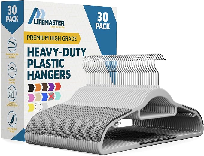 Lifemaster Plastic Clothes Hanger Set by LIFEMASTER
