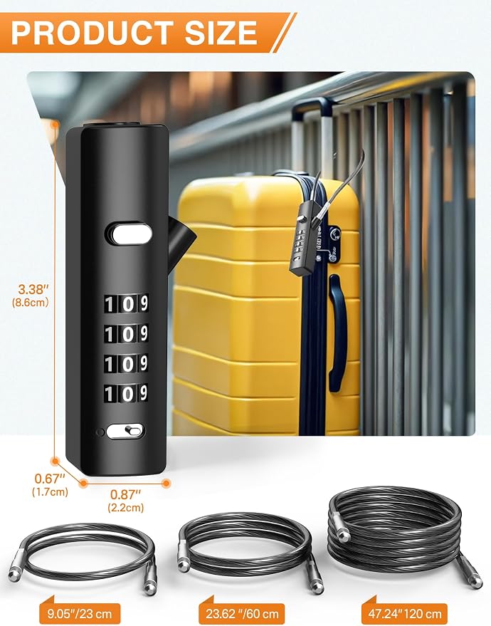 4-Digit Combination Cable Luggage Lock - Image 2