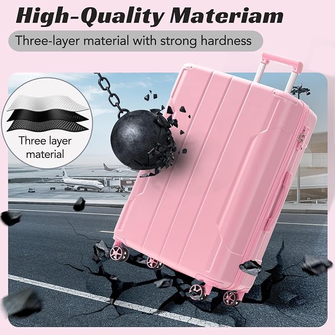 Merax 24 Inch Expandable Checked Luggage, Hardshell ABS Medium Suitcase - Image 9
