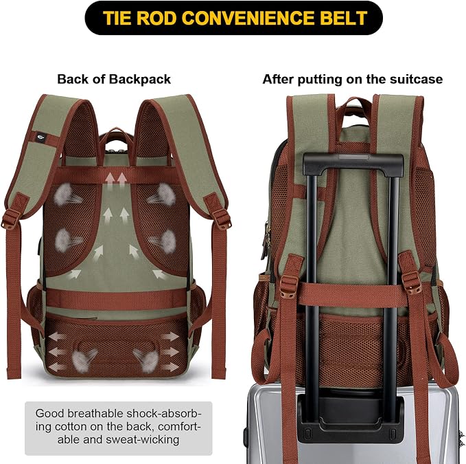 Tzowla Canvas Laptop Backpack, Bag - Image 6