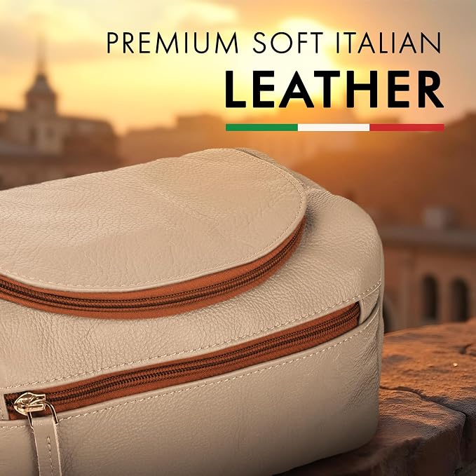 ELIZO Premium REAL Leather Toiletry Bag - Image 4