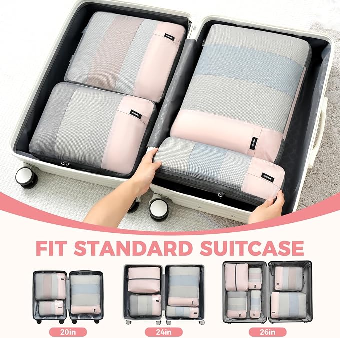 BAGAIL 6 Set/4 Set Lightweight Compression Packing Cubes - Image 7