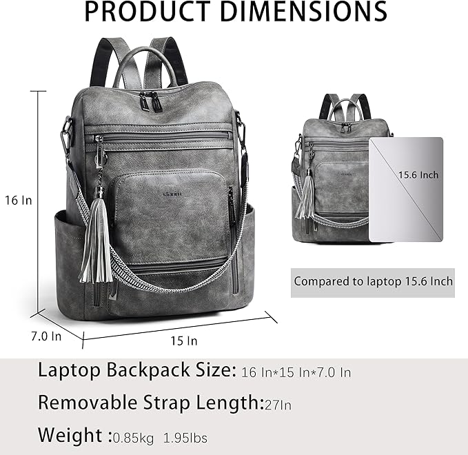 Shrrie Vegan Leather Laptop Backpack - Image 3