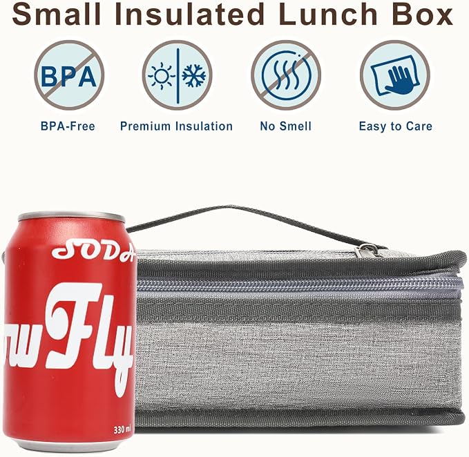 FlowFly Small Insulated Lunch box Portable Soft Bag Mini Cooler Thermal Meal - Image 2