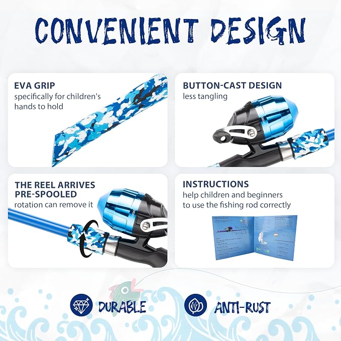 Kids Fishing Pole, Portable Telescopic Kids Fishing Poles - Image 4