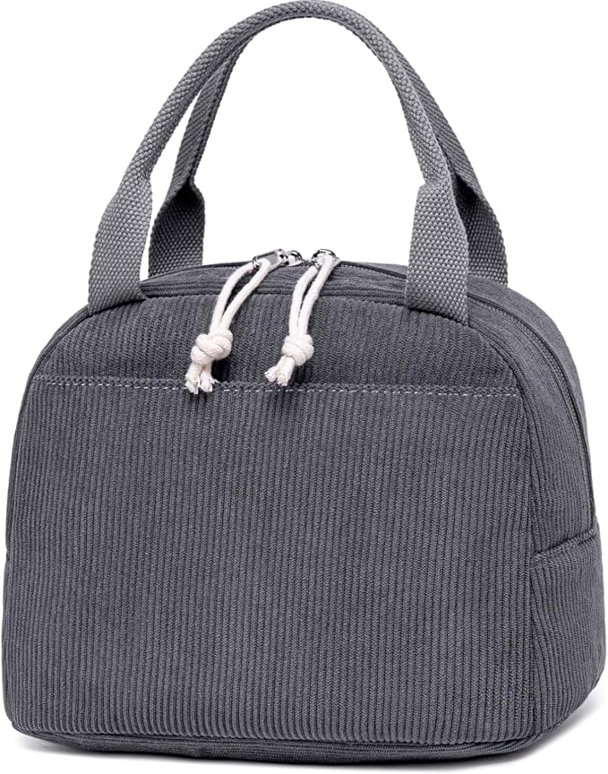 Bluboon Lunch Bag for Women Men Cute Corduroy Lunch Tote Bags Reusable by BLUBOON