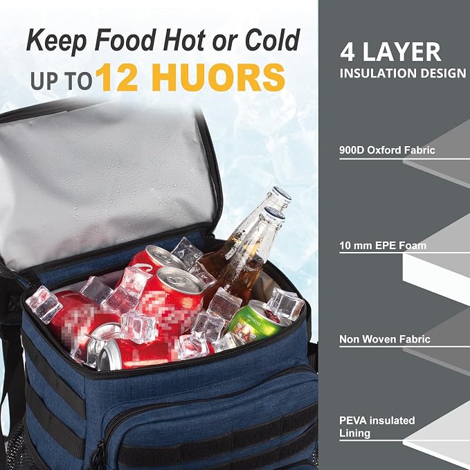 Tactical Backpack Cooler, Soft Lightweight Leakproof Cooler Backpack, Insulated - Image 3