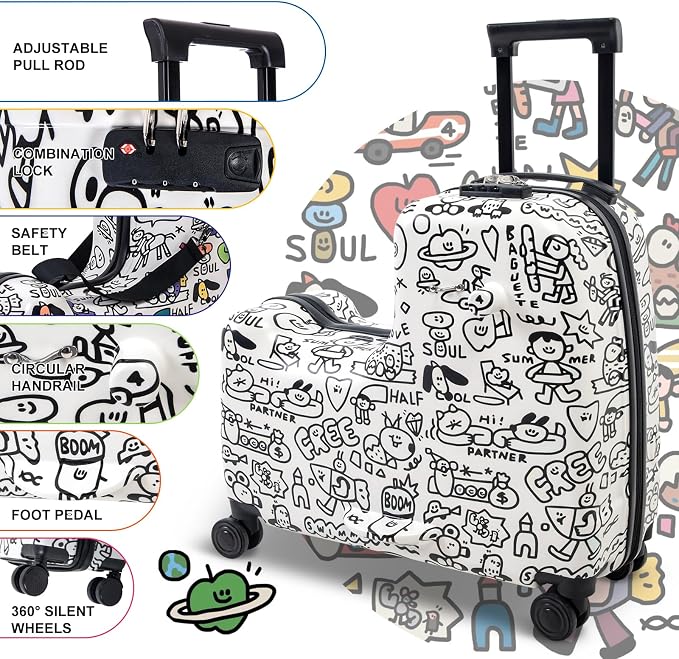 Apelila DIY Coloring Ride On Suitcase - Image 2