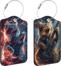 Cat Playing Electric Guitar Luggage Tags by Unknown