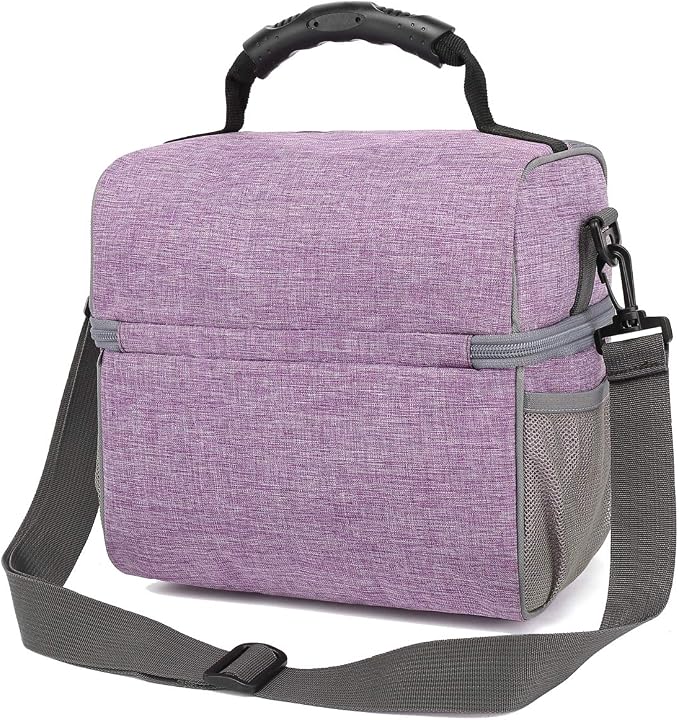 FlowFly Double Layer Cooler Insulated Lunch Bag Adult Lunch Box Large Tote Bag - Image 9