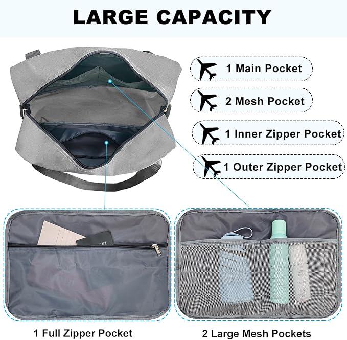 Foldable Carry on Luggage Bag 22x14x9 Personal Item Bag - Image 3